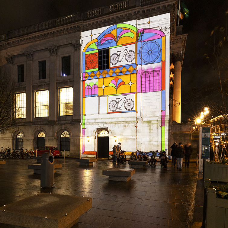 Dublin Winter Lights Palace Street and Barnardo Square