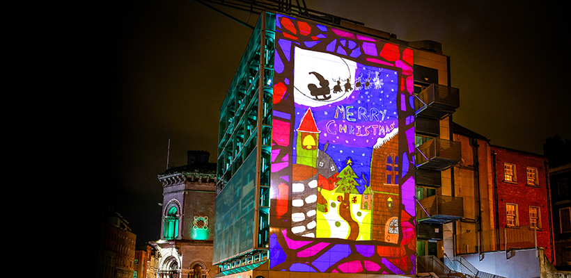 Dublin Winter Lights Palace Street and Barnardo Square