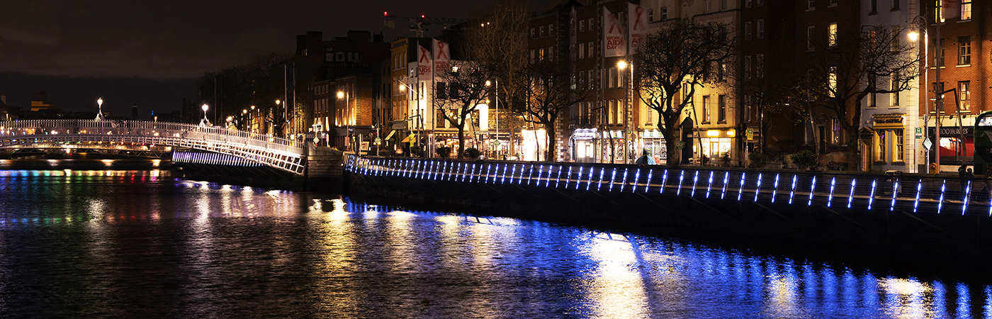 Dublin Winter Lights Liffey Boardwalk