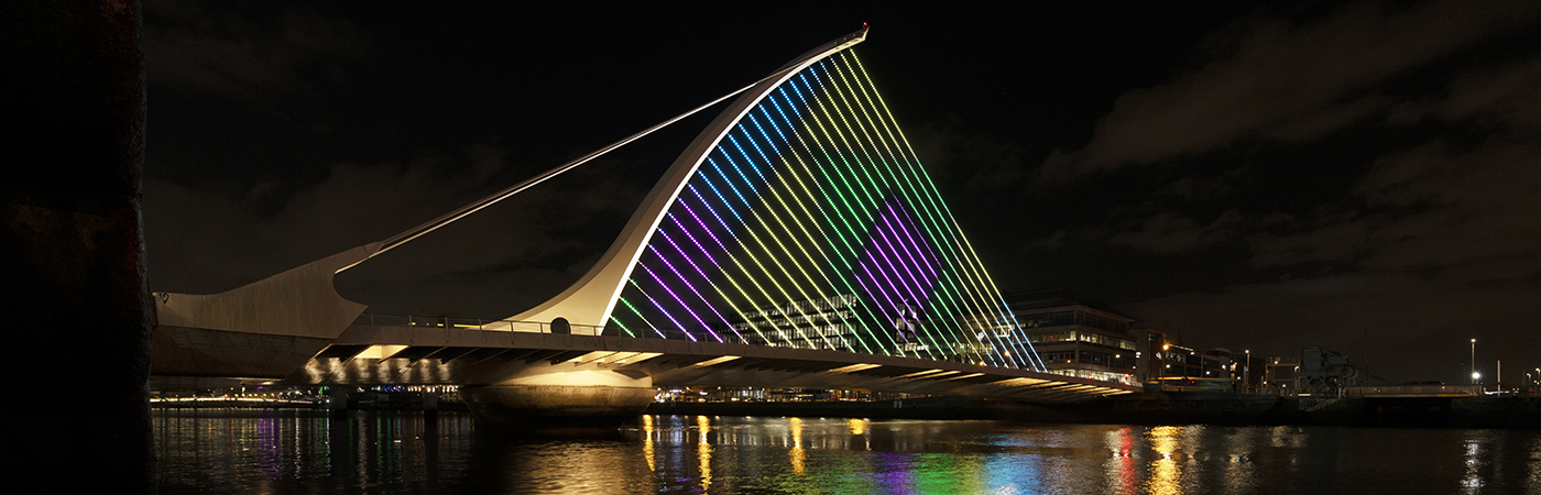 DCC Dublin Winter Lights_Samuel Beckett Bridge 1 1400x450